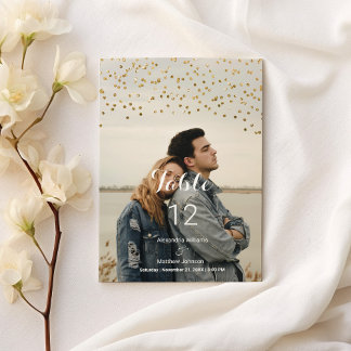Numeração De Mesa Número de mesa de foto em branco dourado confete c