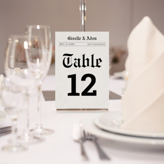 Numeração De Mesa Número de Mesa de Jornal Nostálgico para Casamento