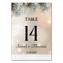 Numeração De Mesa Número de mesa de Natal elegante e nevado