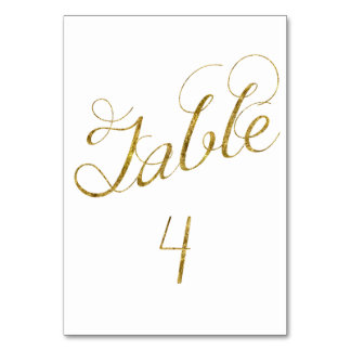 Numeração De Mesa Número de mesa de Vidro Dourado 4