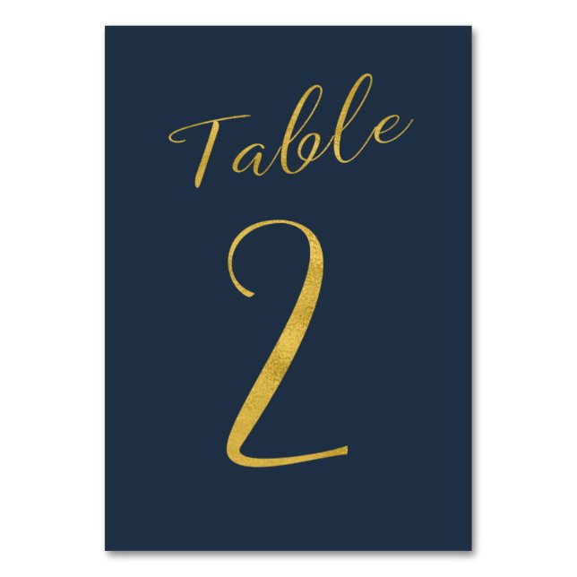 Numeração De Mesa Número de mesa elegante dourado glitter azul marin (Frente)