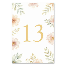 Numeração De Mesa Número de mesa elegante floral para casamento