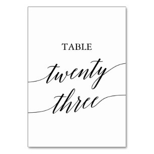 Numeração De Mesa Número de Mesa Elegante Preto Caligrafia 23