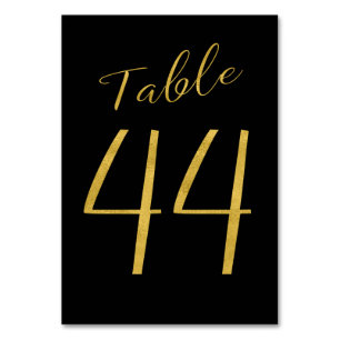 Numeração De Mesa Número de mesa elegante preto com brilho dourado d