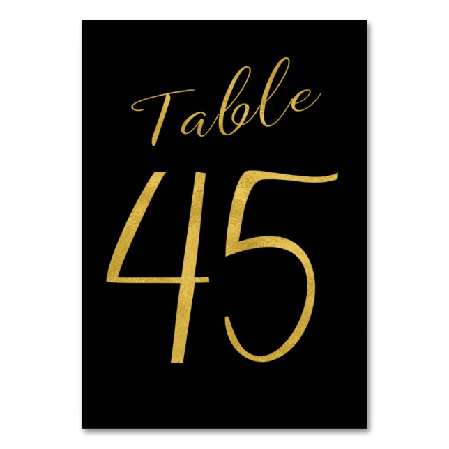 Numeração De Mesa Número de mesa elegante preto com brilho dourado p (Frente)