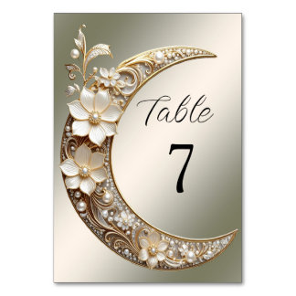 Numeração De Mesa Número de Mesa em Moldura de Lua Crescente Decorat