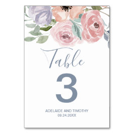 Numeração De Mesa Número de Mesa Florais Rosa Empoeirado