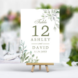 Numeração De Mesa Número de Mesa Floral Botânico Aquarela Rústica