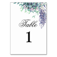 Número de mesa floral roxo e azul turquesa Jardim 