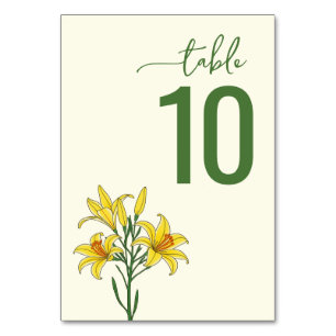 Numeração De Mesa Número de Mesa Floral Verde Elegante