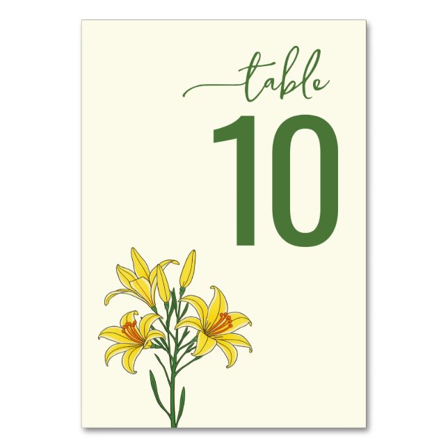 Numeração De Mesa Número de Mesa Floral Verde Elegante (Frente)