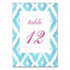 Numeração De Mesa Número de Mesa Ikat Azul Turquesa