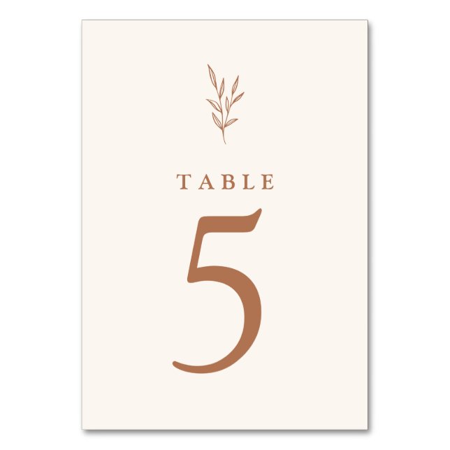 Numeração De Mesa Número de Mesa Laranja Queimada Botânica Casamento (Frente)