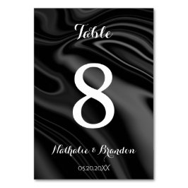 Numeração De Mesa Número de mesa líquido preto elegante