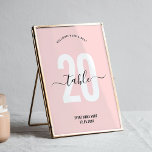 Numeração De Mesa Número de Mesa Moderno em Script Elegante Rosa Cor<br><div class="desc">Termine a decoração do seu evento privado ou empresarial com este elegante sinal de número de mesa rosa corado. Este cartão de números de mesa feminino apresenta um número grande em rosa pálido e fontes de caligrafia elegantes, ótimo para usar na função da sua empresa, leilão de caridade, jantar de...</div>