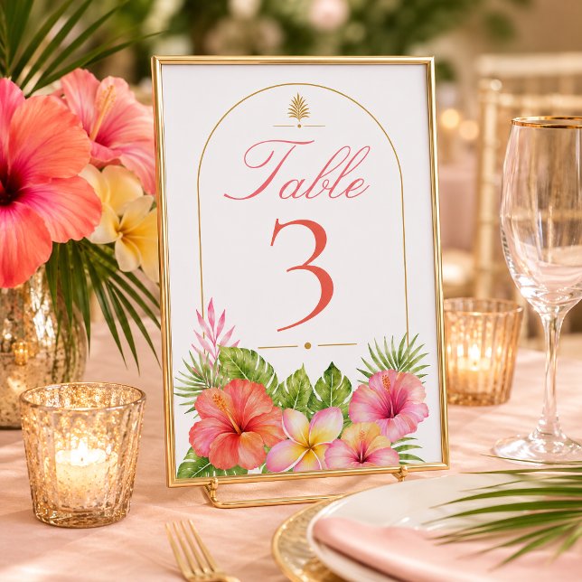 Numeração De Mesa Número de Mesa para Chá de Noiva Tropical (Criador carregado)