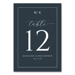 Numeração De Mesa Número de Mesa Tipográfico Azul-Marinho Elegante