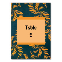 Número de Mesa Verde e Laranja Ankara