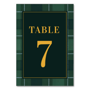 Numeração De Mesa Número de Mesa Xadrez Vintage Polo Tartan Verde Es