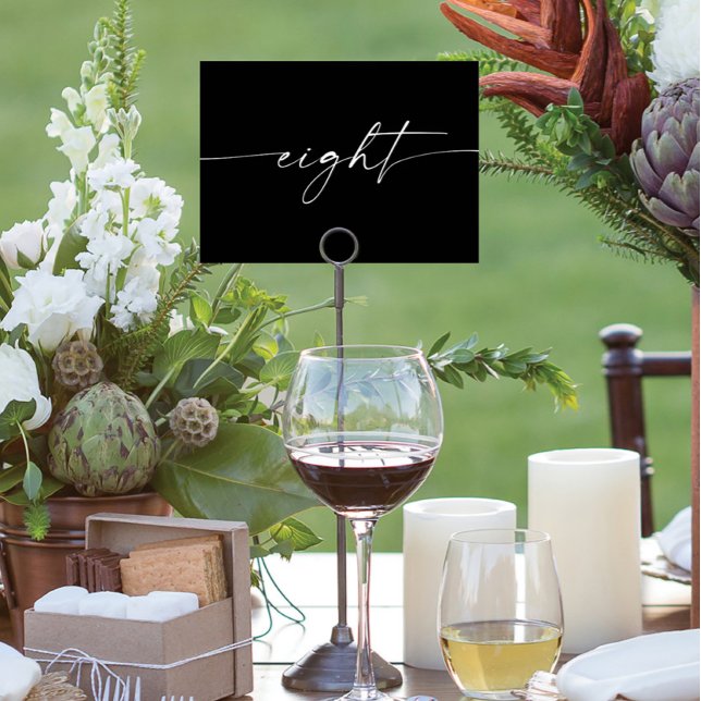 Numeração De Mesa Número de placas de Mesa de Script Mínimo Elegante (Criador carregado)