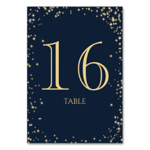 Numeração De Mesa Número de Tabela Azul do Marinho Sparkle do Starry