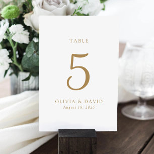 Numeração De Mesa Número de Tabela Clássica Minimalista