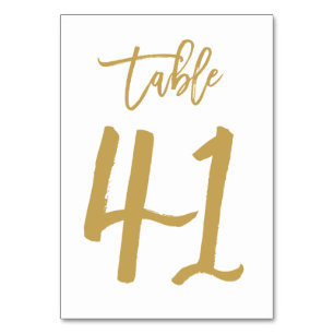Numeração De Mesa Número de Tabela com Letra de Mão Chic Dourado   M