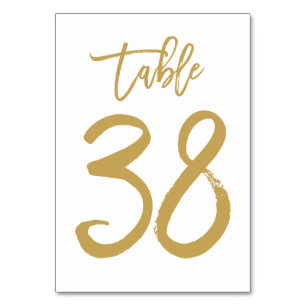 Numeração De Mesa Número de Tabela com Letra de Mão Chic Dourado   M