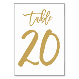 Numeração De Mesa Número de Tabela com Letra de Mão Chic Dourado | M