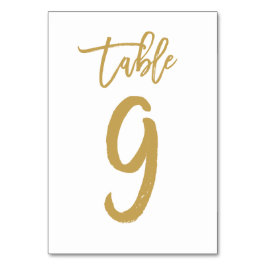 Numeração De Mesa Número de Tabela com Letra de Mão Chic Dourado | M
