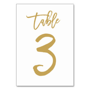 Numeração De Mesa Número de Tabela com Letra de Mão Chic Dourado M