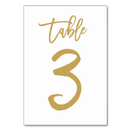 Numeração De Mesa Número de Tabela com Letra de Mão Chic Dourado | M