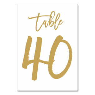 Numeração De Mesa Número de Tabela com Letra de Mão Chic Dourado   M