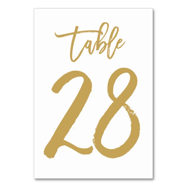 Numeração De Mesa Número de Tabela com Letra de Mão Chic Dourado | M (Frente)