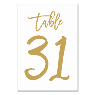 Numeração De Mesa Número de Tabela com Letra de Mão Chic Dourado M