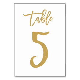 Numeração De Mesa Número de Tabela com Letra de Mão Chic Dourado | M