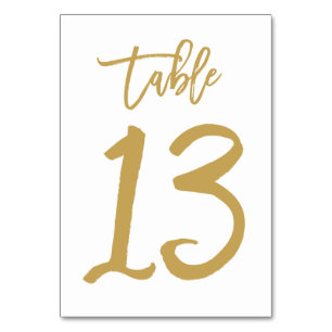 Numeração De Mesa Número de Tabela com Letra de Mão Chic Dourado M