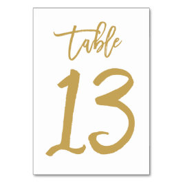 Numeração De Mesa Número de Tabela com Letra de Mão Chic Dourado | M