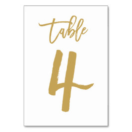 Numeração De Mesa Número de Tabela com Letra de Mão Chic Dourado | M