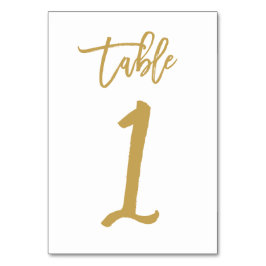 Numeração De Mesa Número de Tabela com Letra de Mão Chic Dourado | M
