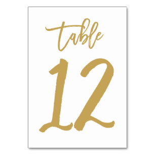Numeração De Mesa Número de Tabela com Letra de Mão Chic Dourado   M