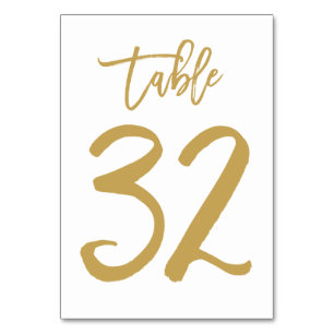 Numeração De Mesa Número de Tabela com Letra de Mão Chic Dourado M