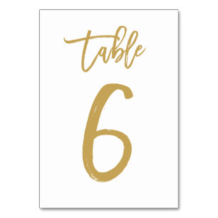 Numeração De Mesa Número de Tabela com Letra de Mão Chic Dourado   M