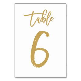 Numeração De Mesa Número de Tabela com Letra de Mão Chic Dourado | M