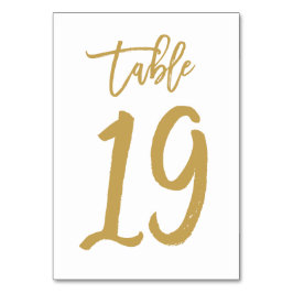 Numeração De Mesa Número de Tabela com Letra de Mão Chic Dourado | M