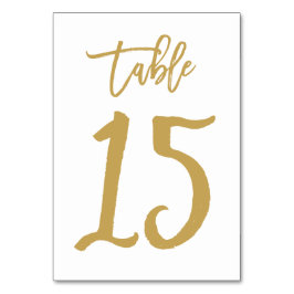 Numeração De Mesa Número de Tabela com Letra de Mão Chic Dourado | M