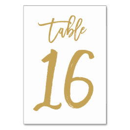 Numeração De Mesa Número de Tabela com Letra de Mão Chic Dourado | M