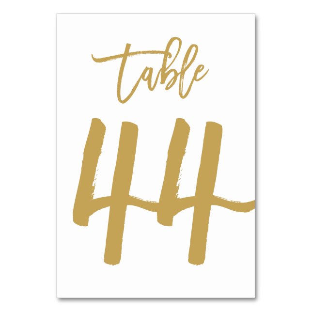 Numeração De Mesa Número de Tabela com Letra de Mão Chic Dourado | M (Frente)