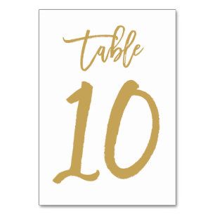Numeração De Mesa Número de Tabela com Letra de Mão Chic Dourado   M