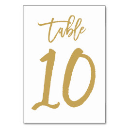 Numeração De Mesa Número de Tabela com Letra de Mão Chic Dourado | M